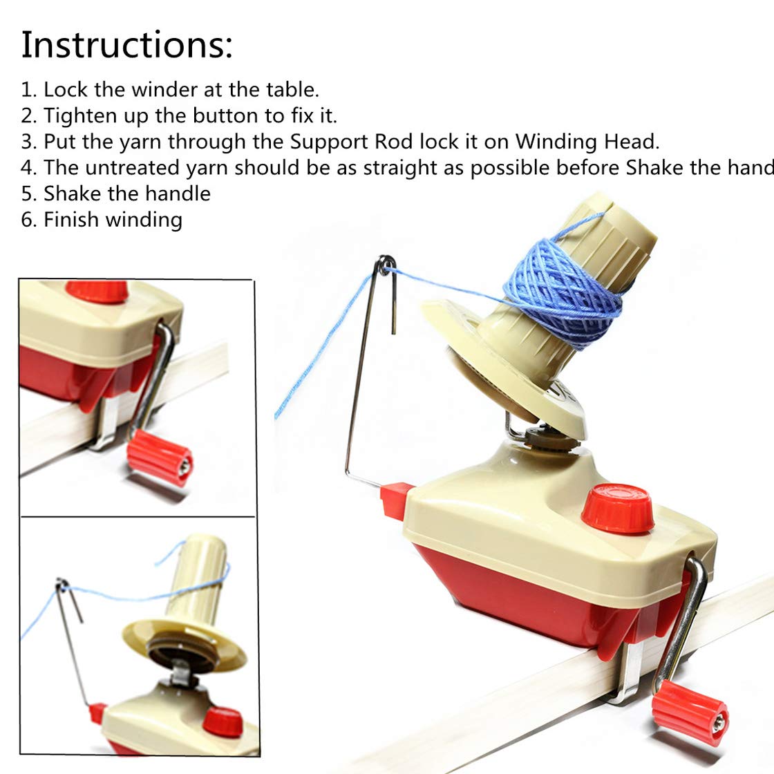 Premium Yarn Ball Winder & Swift Combo Set - Easy Installation for Knitting & Crochet Yarn Storage - Includes 1 Scissors & 20 Stitch Knitting Needles - Perfect for Home Crafting, DIY Projects & Yarn Organization