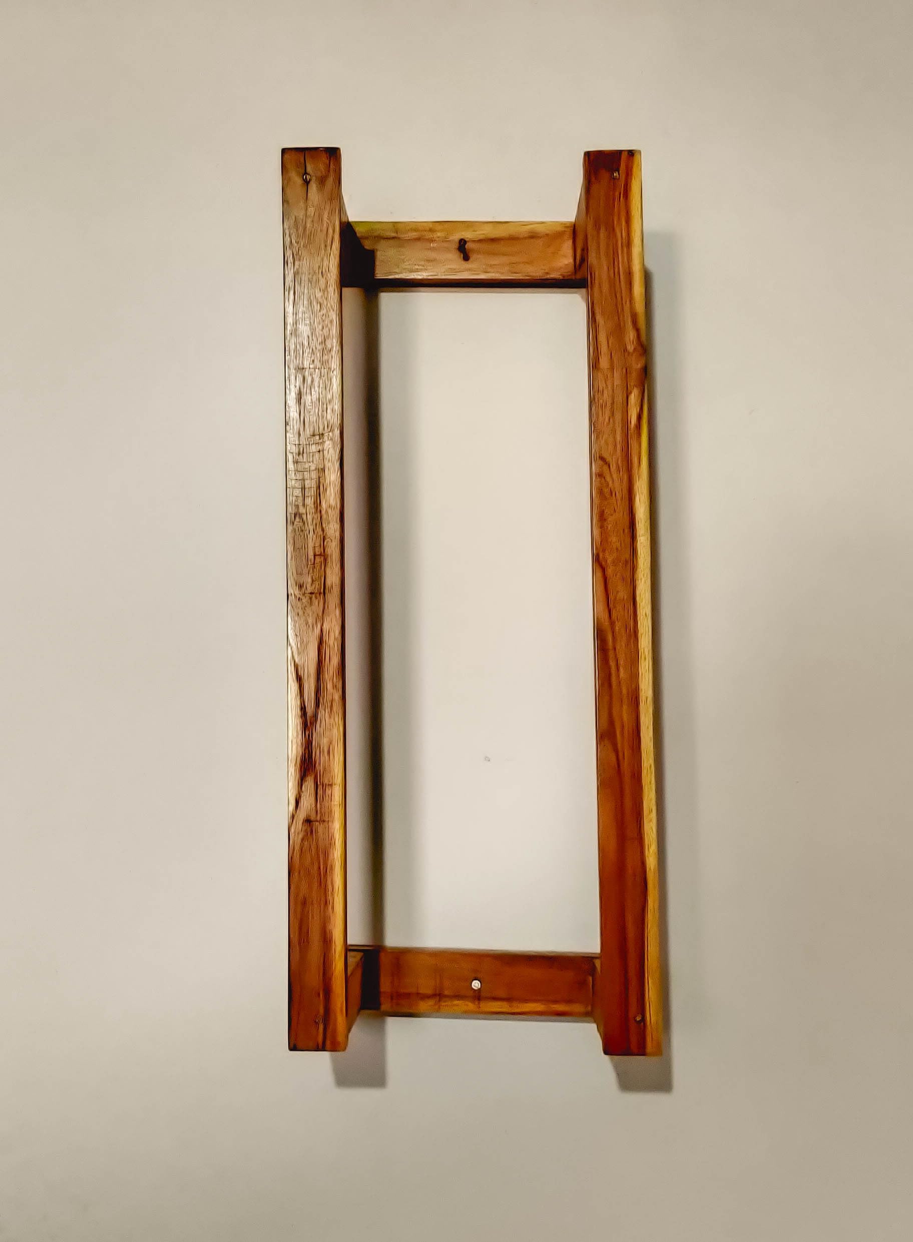 Premium Sheesham Wood Bathroom Towel Holder Stand - Solid Wood Wall Mounted Towel Rack & Shelf Organizer for Rolled Towels | Eco-Friendly Bathroom Storage Solution (50L x 20W x 8.8H cm) - Perfect for Spa, Guest Bathroom & Luxury Home Decor