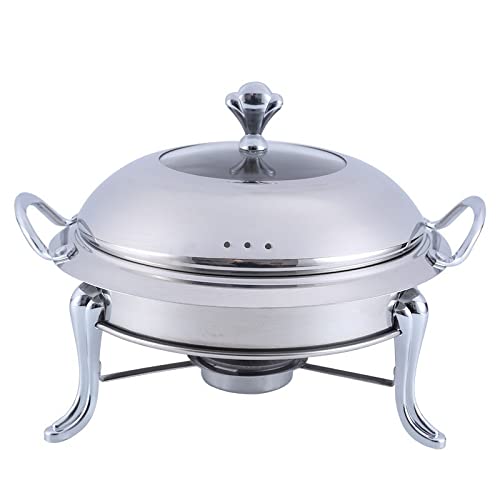 Premium Stainless Steel Stockpot Set with Tempered Glass Lid - Mini Hot Pot, Chafing Dish, Buffet Pan & Food Warmer - Gold & Silver Shabu Hot Pot Divider for Home Cooking, Parties & Asian Cuisine