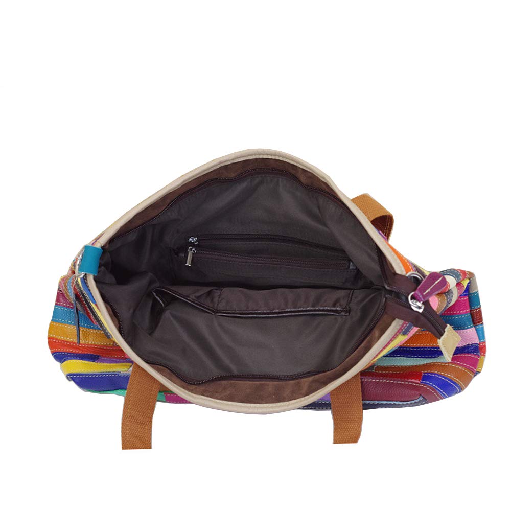 Segater® Genuine Leather Women's Tote Handbag - Multicolor Hobo Crossbody Shoulder Bag Purse for Work, Travel & Everyday Use | Stylish & Durable Designer Purse