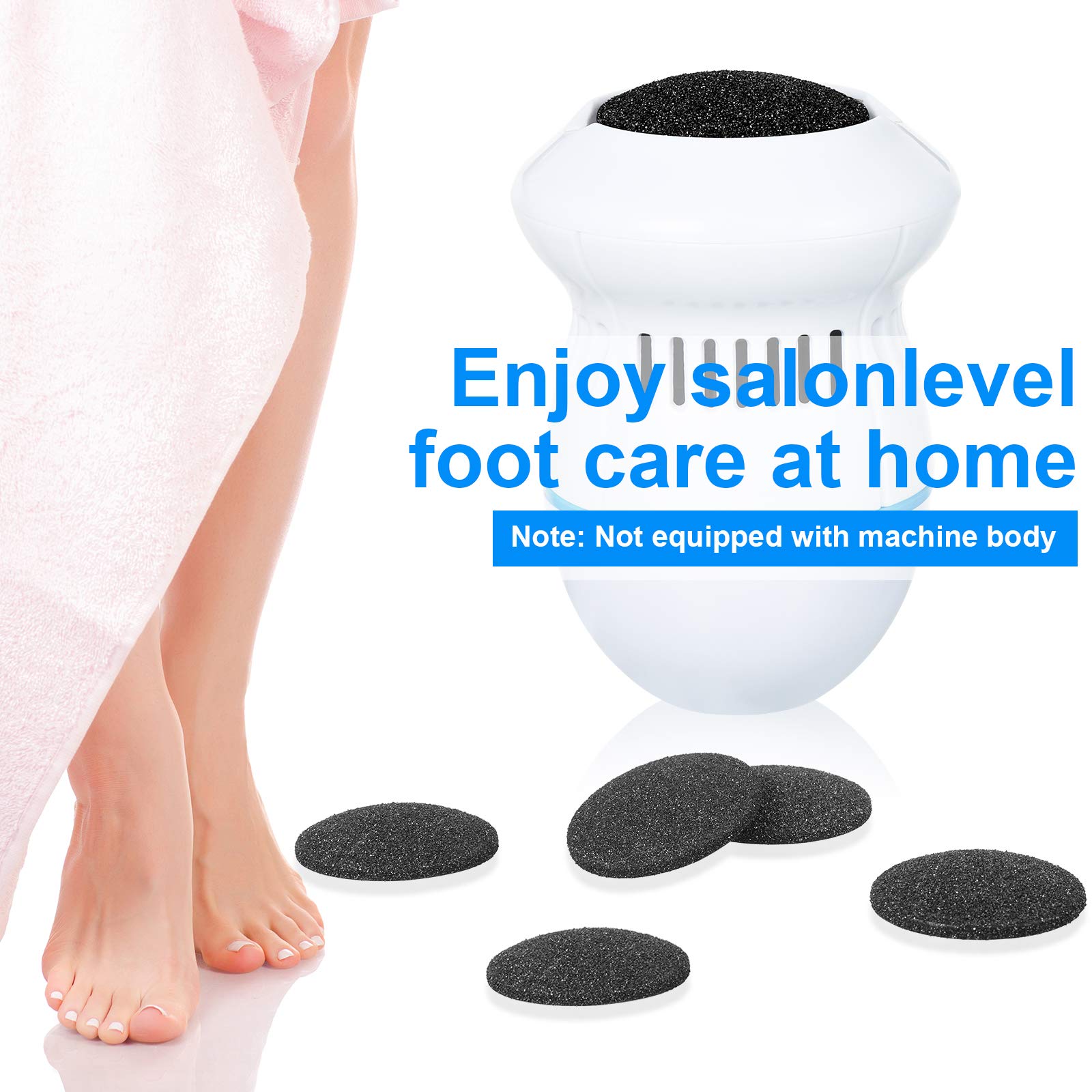 20 Pieces Coarse Replacement Pads for Electric Foot Grinder - Vacuum Adsorption Callus Remover Heads - Hard Skin & Cracked Heels Treatment - Dead Skin Exfoliation (Black) - Perfect for Home Pedicure & Foot Care Routine
