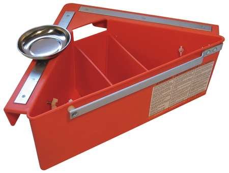 Heavy-Duty Orange Tool Organizer for Aerial Platforms - Secure Storage for Wrenches, Pliers & Equipment - Ideal for Construction, Roofing & Maintenance Work