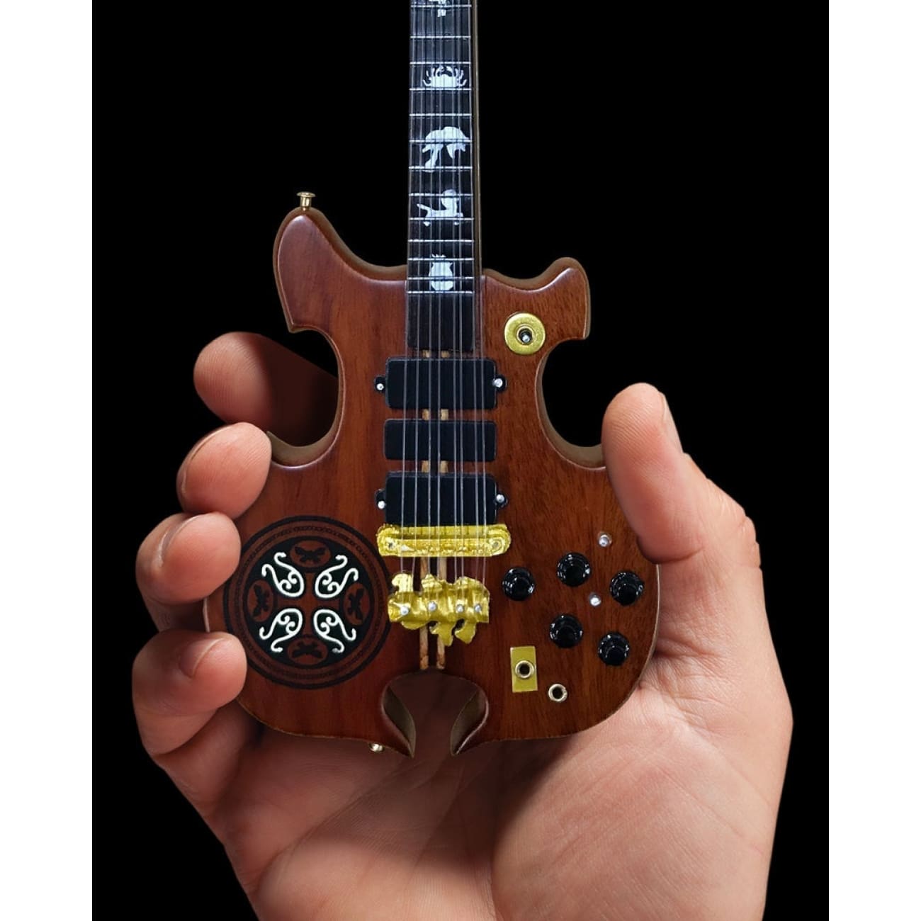 Led Zeppelin John Paul Jones Alembic 8 String Mini Bass Guitar Replica - Collectible Miniature Bass for Music Lovers & Rock Fans - Perfect for Display, Gifts, and Home Decor