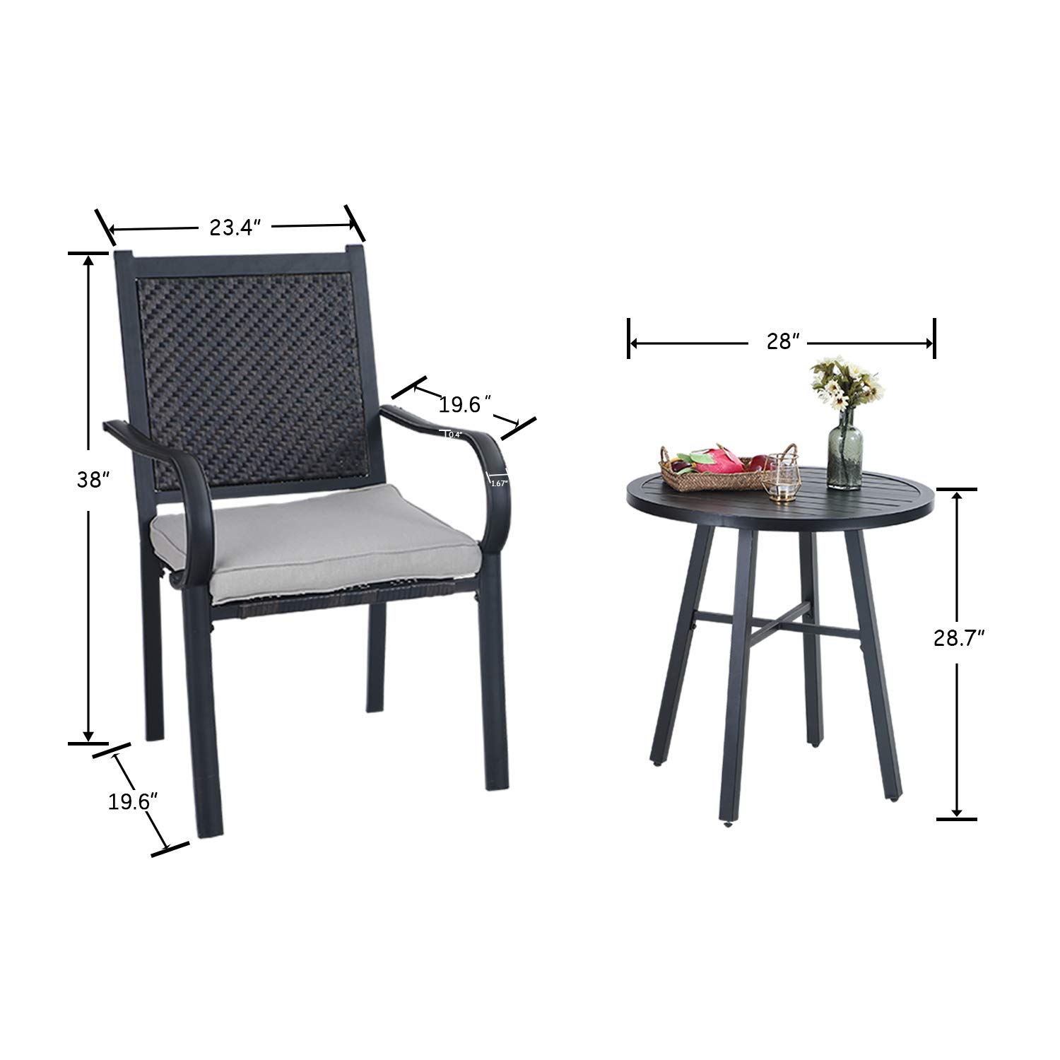 MFSTUDIO 3-Piece Outdoor Dining Set - 28
