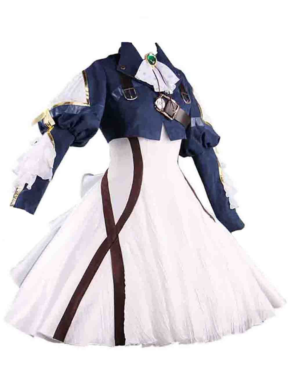 Ainiel Women's Anime Cosplay Costume Uniform Dress Outfit - Dark Blue & White - Perfect for Halloween, Cosplay Events & Themed Parties