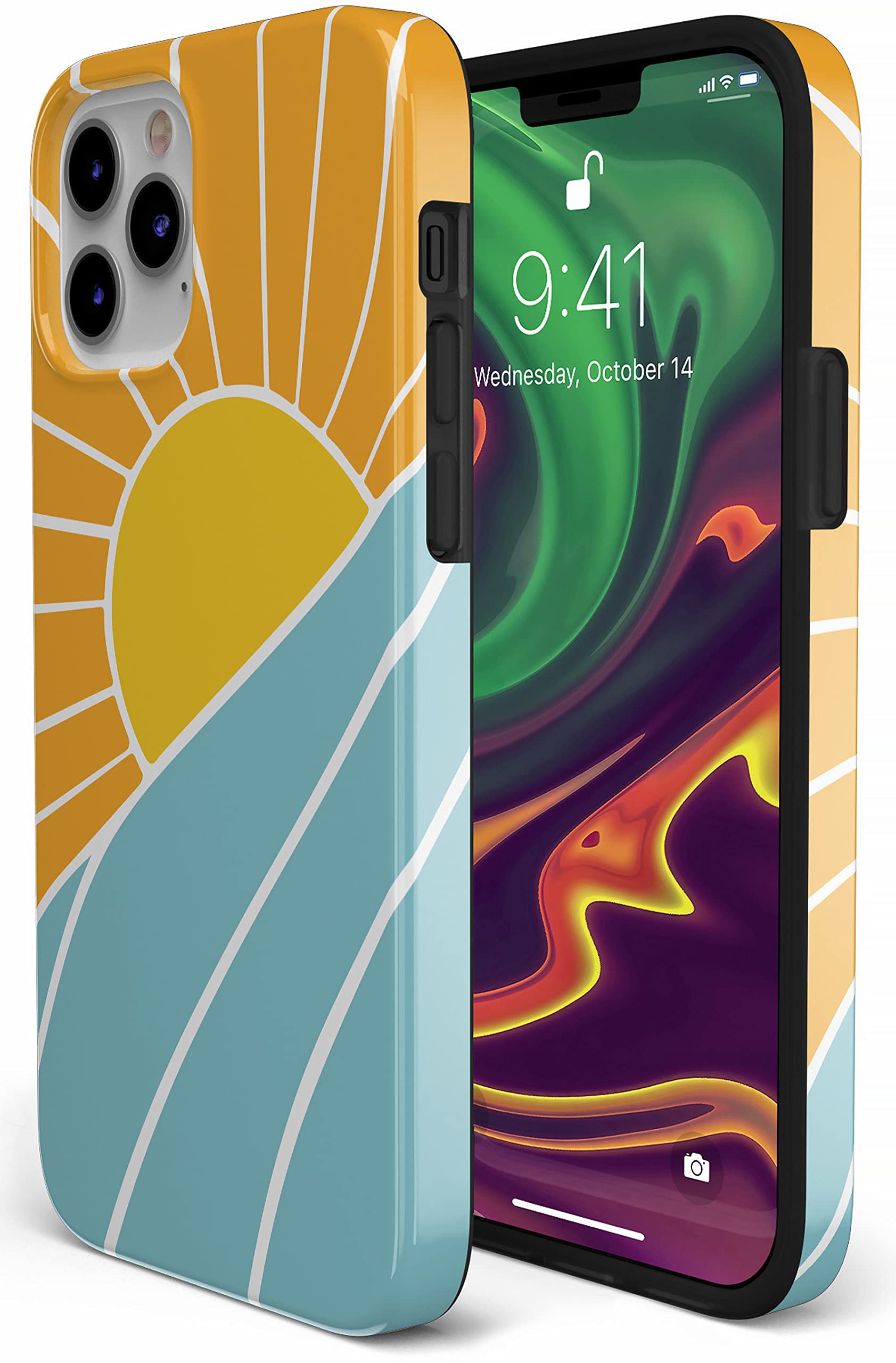 Casely iPhone 12 Pro Max Case - Waves & Rays Design, Shockproof Protective Cover for Women | Perfect for Beach Days, Summer Travel & Everyday Use