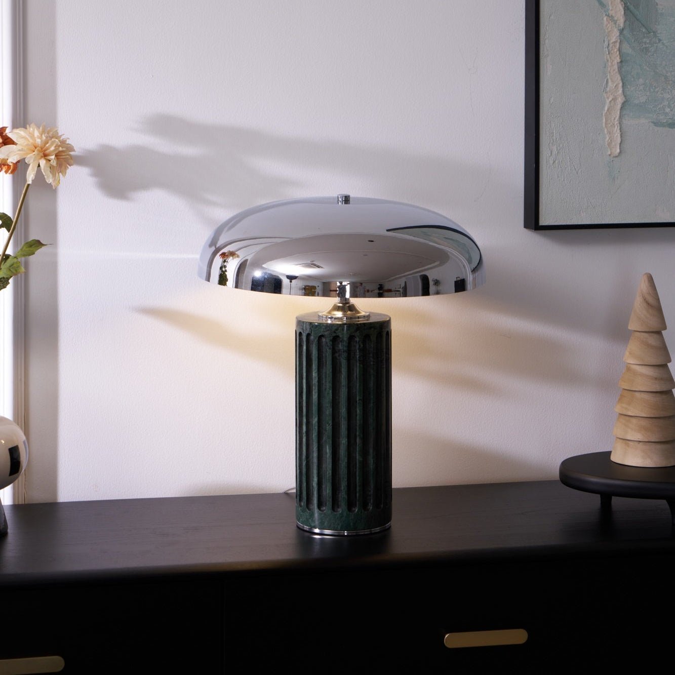Aurelio Dome Table Lamp - Modern LED Nightstand Light with Touch Control, Dimmable Warm White for Bedroom, Living Room, and Office Decor