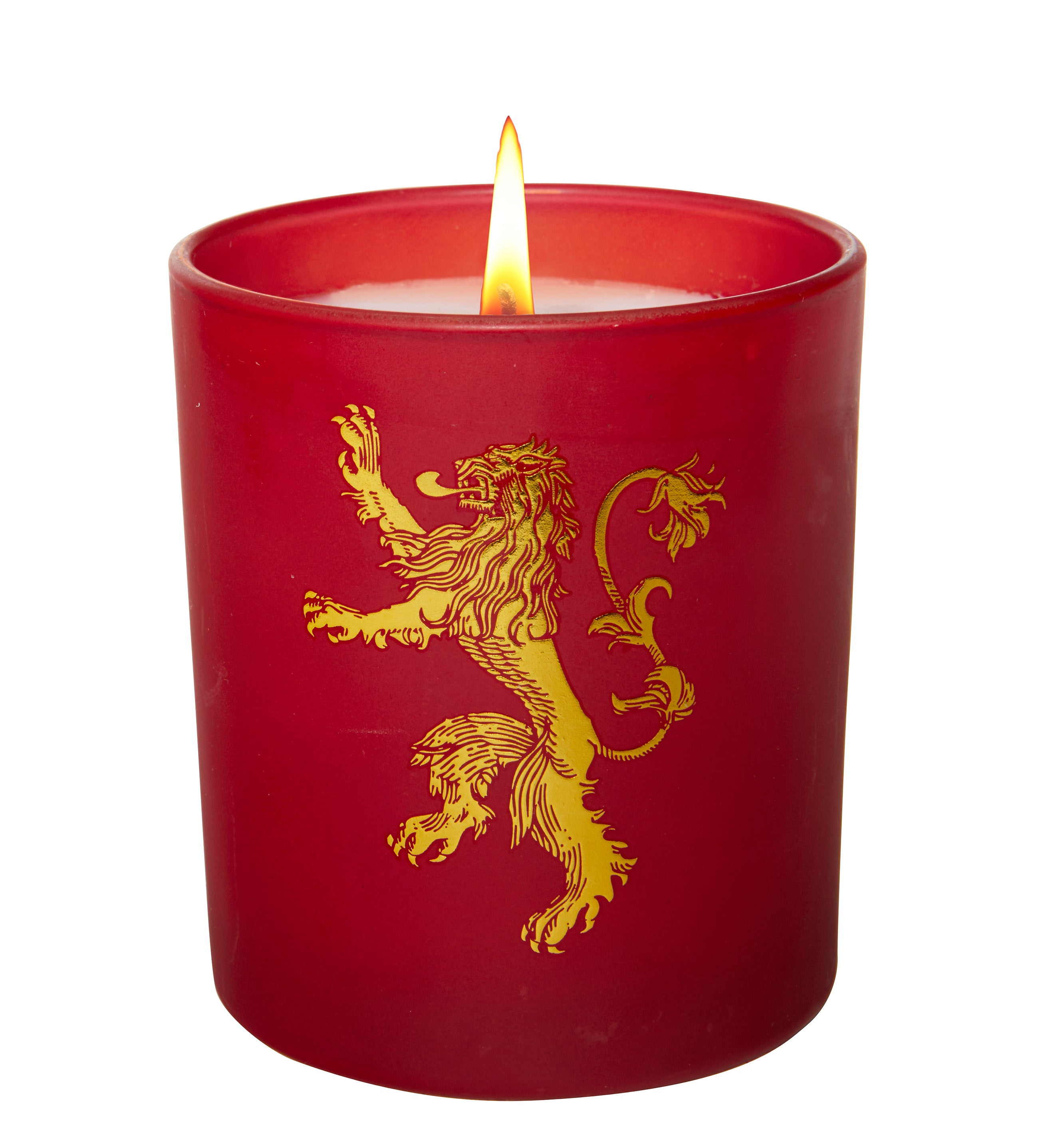 Game of Thrones House Lannister Glass Candle - Medieval Style Decorative Candle Holder for Home Decor, GOT Collectibles, and Themed Parties