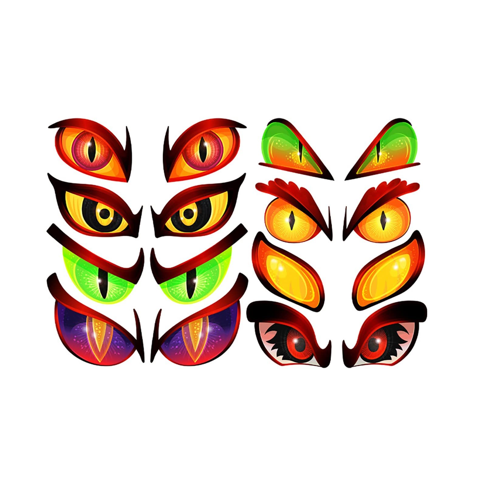 Halloween Glow-in-the-Dark Eyes Wall Stickers - Waterproof DIY Decorative Stickers for Bedroom, Luggage, Notebook, Party & Home Decor