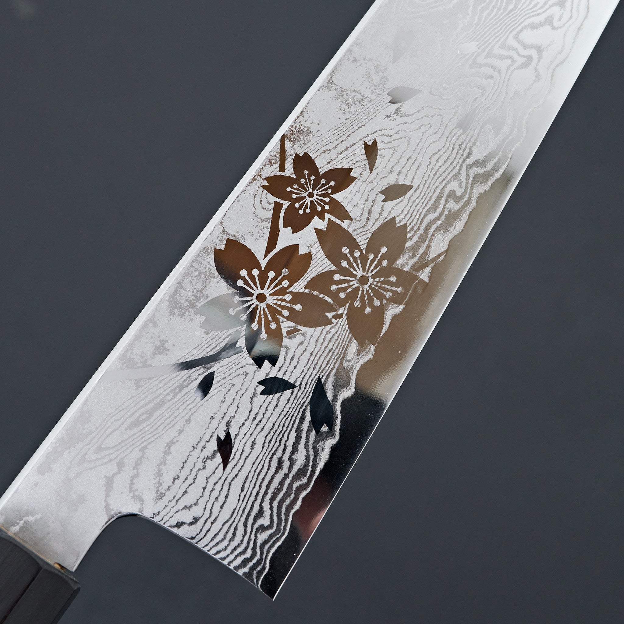 Hitohira Kikuchiyo VG10 Damascus Gyuto Knife 240mm - Japanese Chef Knife with Sakura Wood Handle for Sushi, Meat, Vegetables - Professional Kitchen & Home Cooking Essential