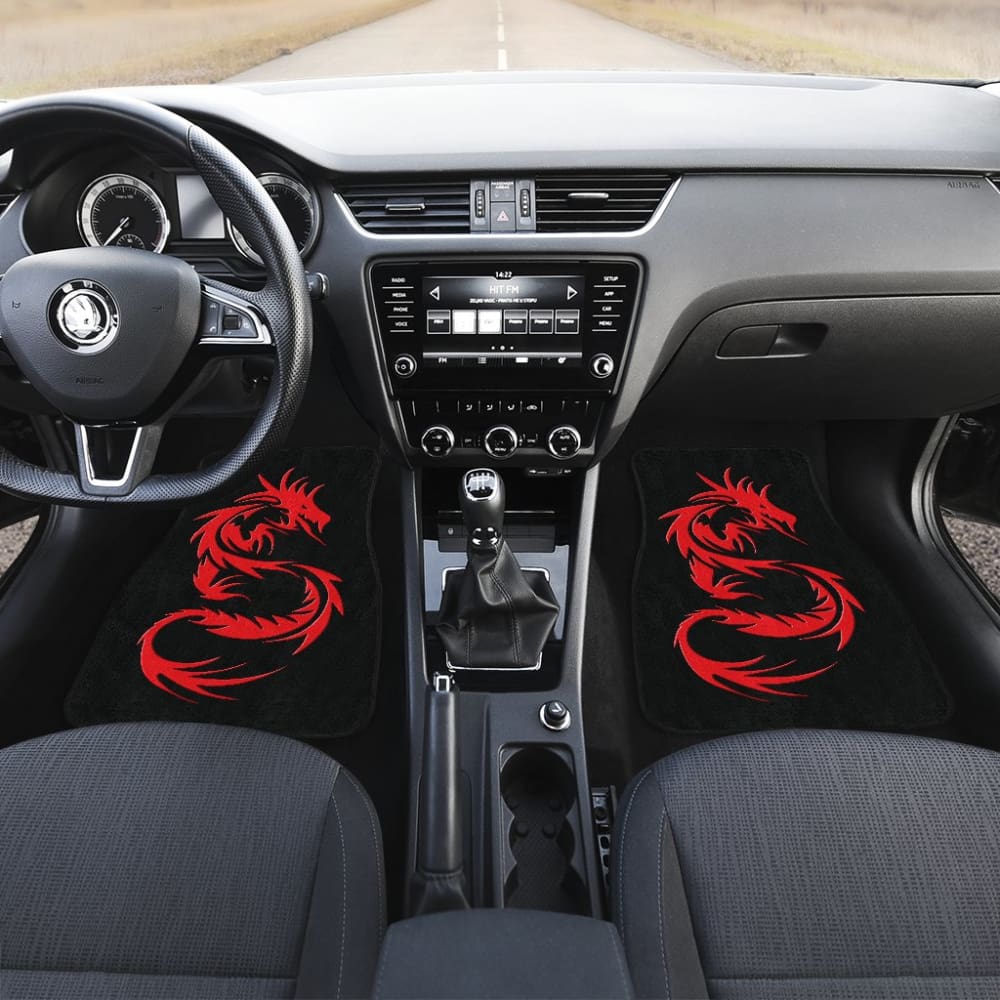 Premium Red Dragon Car Floor Mats - All-Weather Protection & Custom Fit for Cars, Trucks & SUVs - Perfect for Road Trips & Daily Commutes