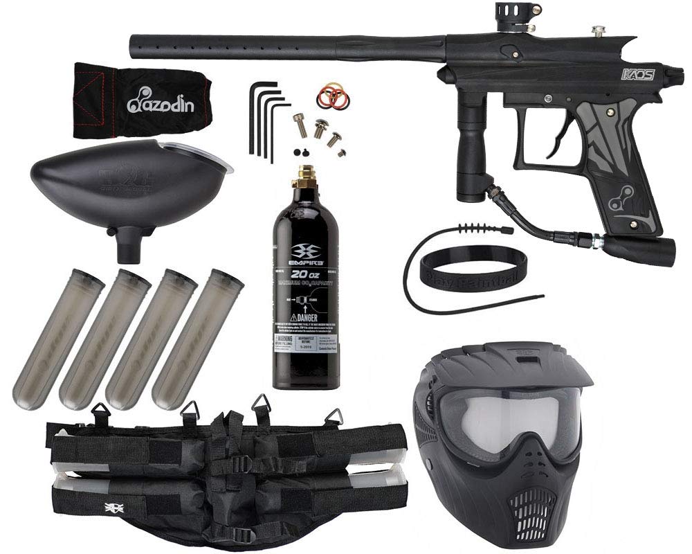 Azodin KAOS 3 Paintball Gun Kit - Complete Epic Package with Barrel, Hopper & Tank | Perfect for Speedball, Woodsball & Tournament Play