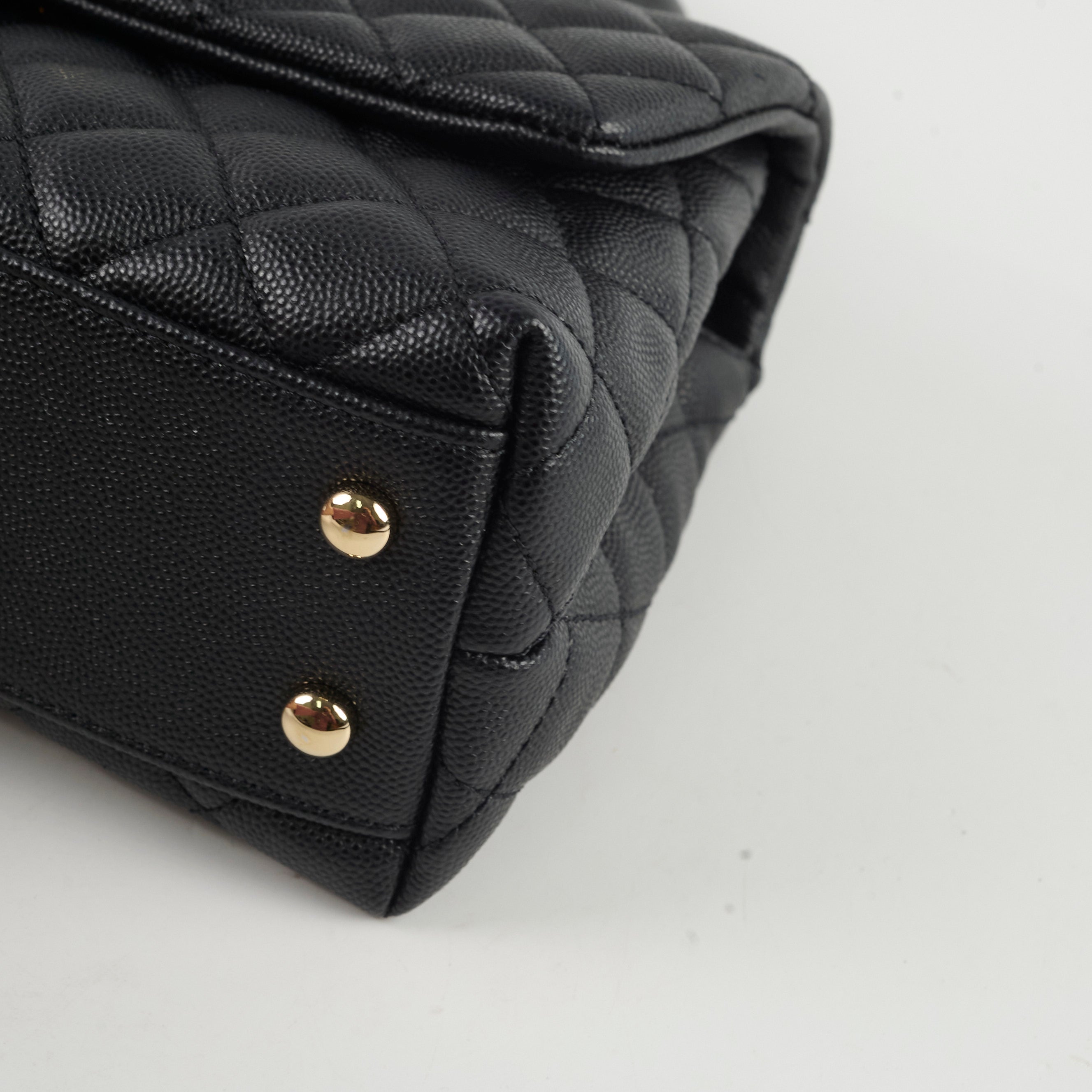 Chanel Small Coco Handle Bag in Black Caviar Leather - Perfect for Evening Events & Luxury Fashion Accessories