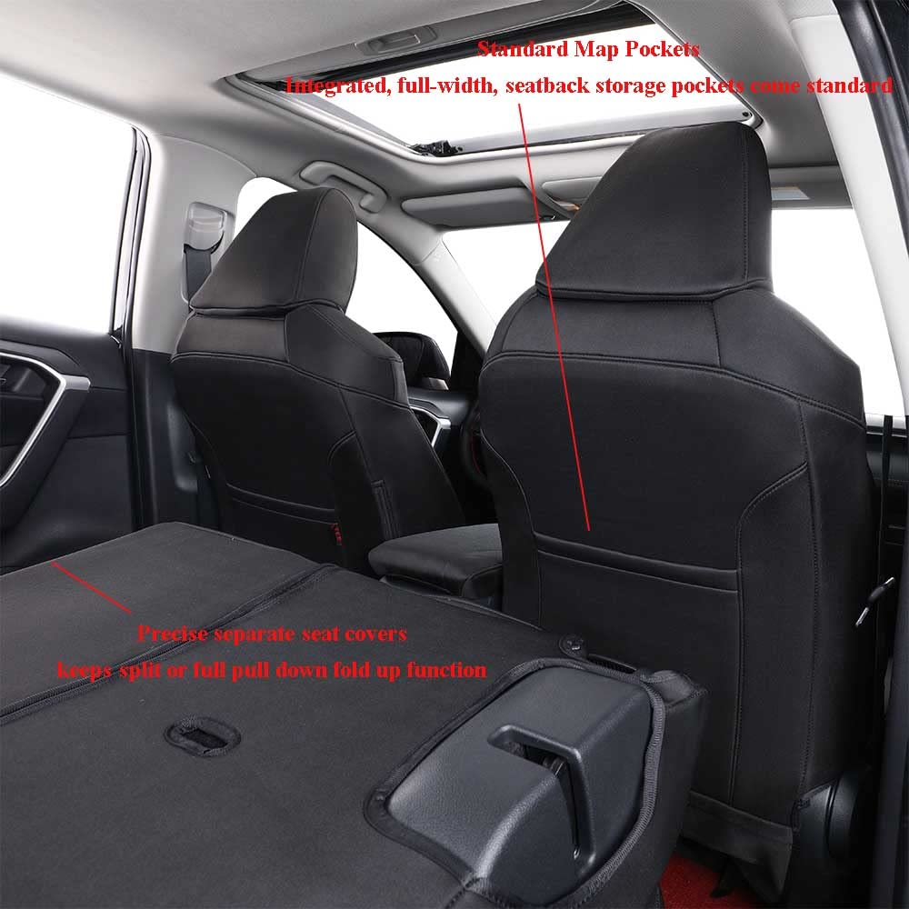 Premium Custom Fit EKR Neoprene Seat Covers for Toyota Corolla Cross 2022-2025 XLE Models - Waterproof Car Seat Protectors & Cushions Full Set (Black) - Perfect for Road Trips, Daily Commutes & Outdoor Adventures