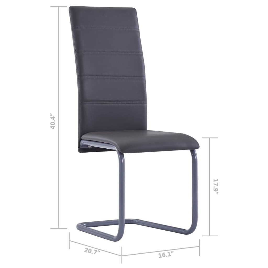 4 Pcs Urban Style Suede Leather Upholstered Dining Chairs - Modern Parson Chairs for Kitchen, Dining Room, Bedroom & Living Room - Gray Faux Leather Side Chairs | Perfect for Small Spaces, Apartments & Home Decor