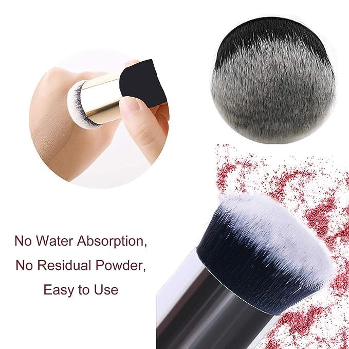 KAARM Women's & Girls' Wooden Fan Brush for Face Makeup - Highlighter & Foundation Brush Set for Contouring & Blending - Perfect for Professional Makeup & Everyday Beauty Routine