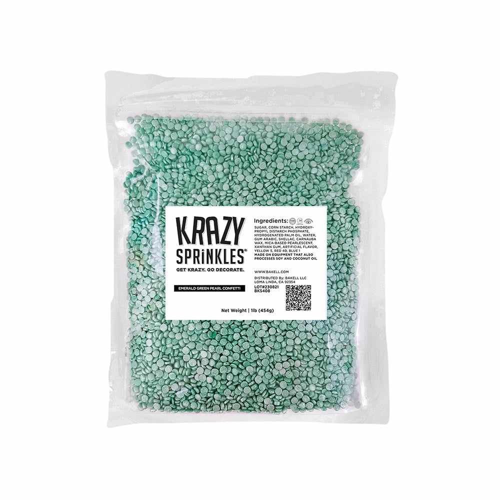 Emerald Green Pearl Confetti Sprinkles for Baking & Cake Decorating - Edible Glitter for Cupcakes, Cookies, Desserts & Party Decorations