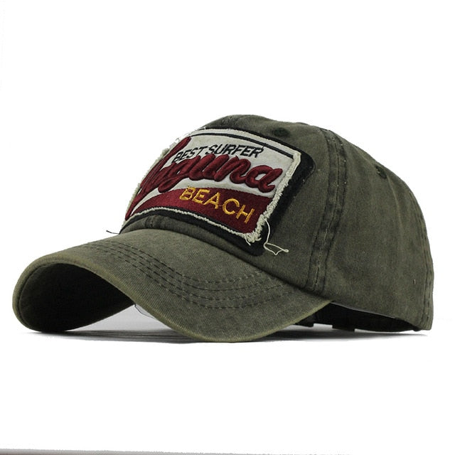 Best Surfer Laguna Embroidered Washed Cotton Baseball Cap for Men & Women - Perfect for Beach, Surfing, Outdoor Activities & Casual Wear