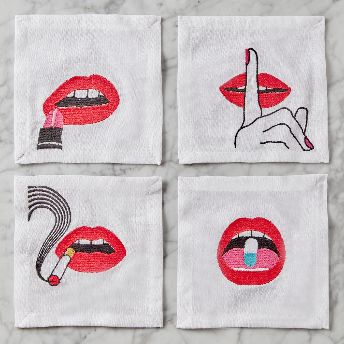 Premium Lips Cocktail Napkins - Elegant & Absorbent Party Napkins for Weddings, Bachelorette Parties & Girls Night Out