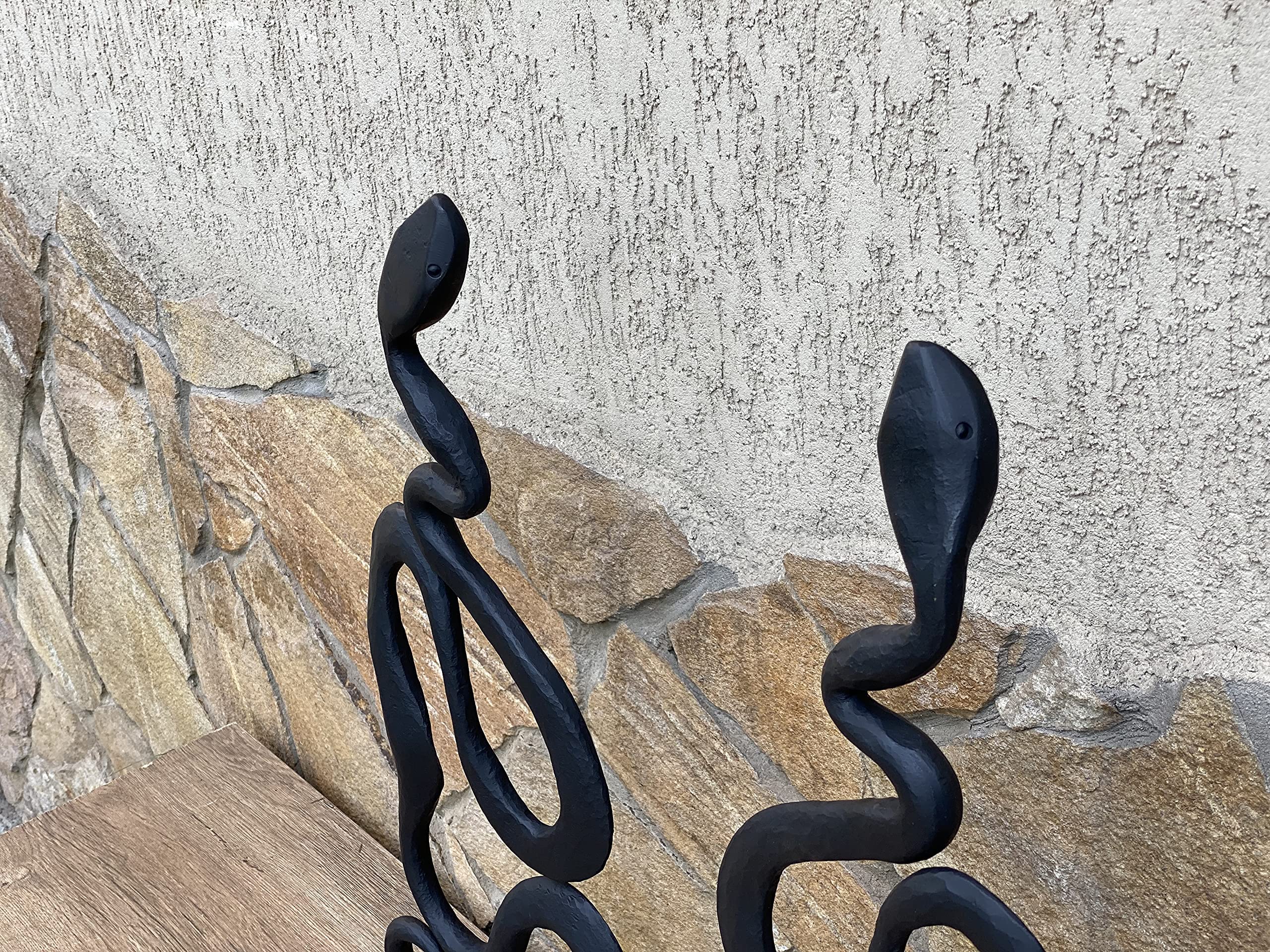Hand Forged Fireplace Andirons - Heavy Duty Fireplace Decor for Men, Rustic Fireplace Accessories - Perfect for Log Burning, Fireplace Safety, and Cozy Home Decor