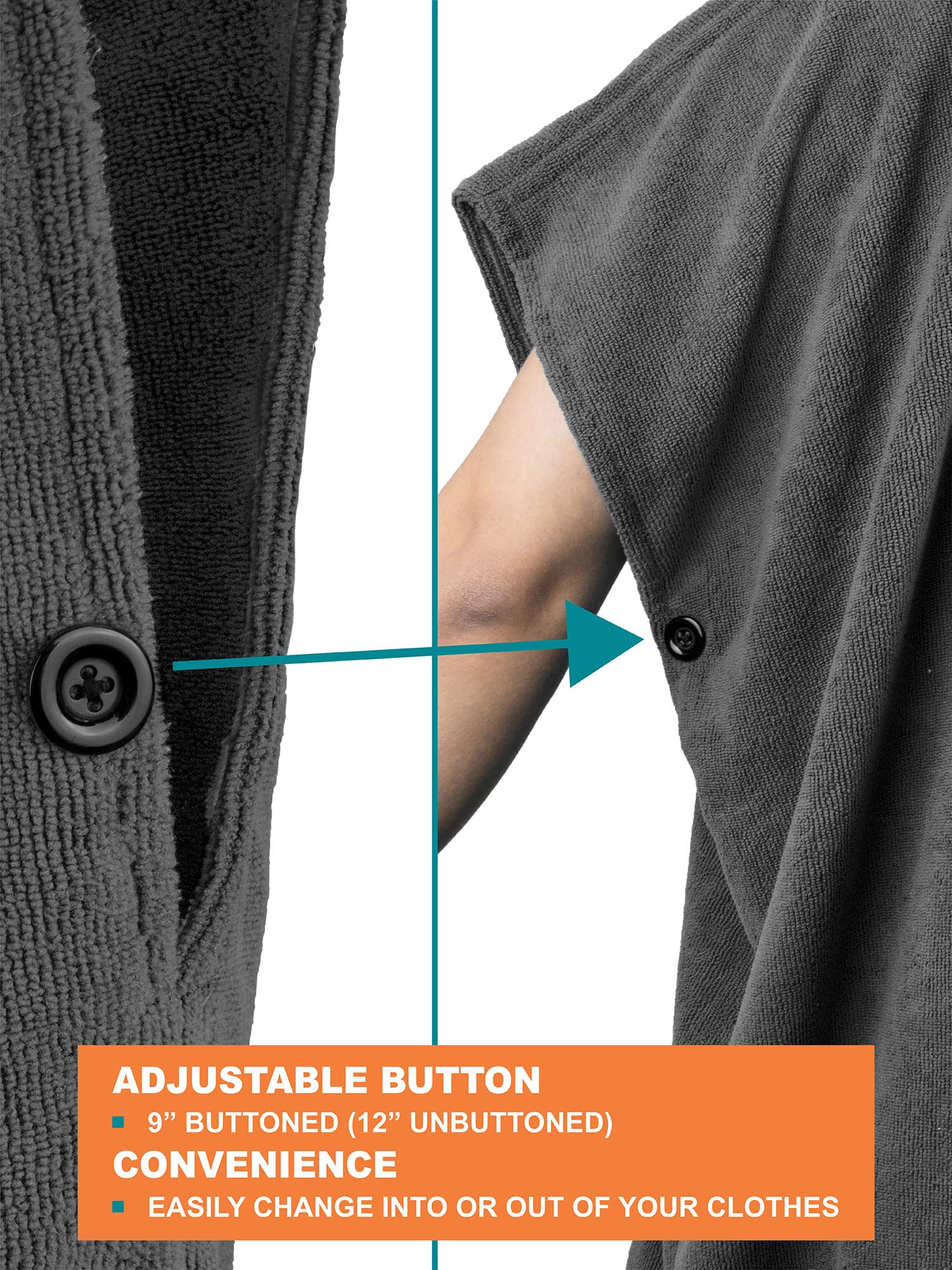 **SUN CUBE Surf Poncho Changing Robe with Hood - Quick Dry Microfiber Wetsuit Towel for Men & Women - Perfect for Surfing, Swimming & Beach Changing**