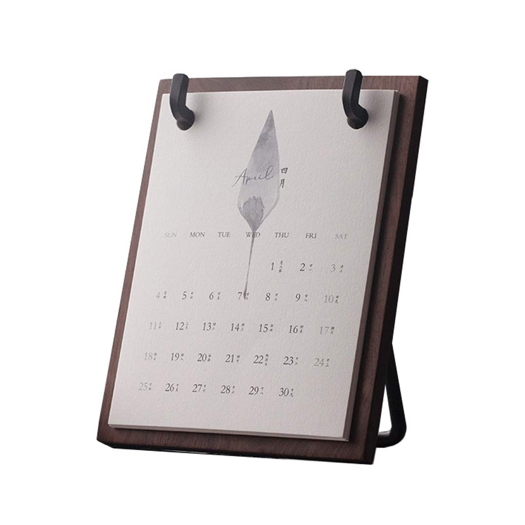 2024 Custom Photo Wooden Desk Calendar - Personalized 12 Month Dark Wood Organizer (10.2x6.5 Inches) | DIY Office Desk Calendar for Home & Office Decor, Gift Idea, Productivity Tool