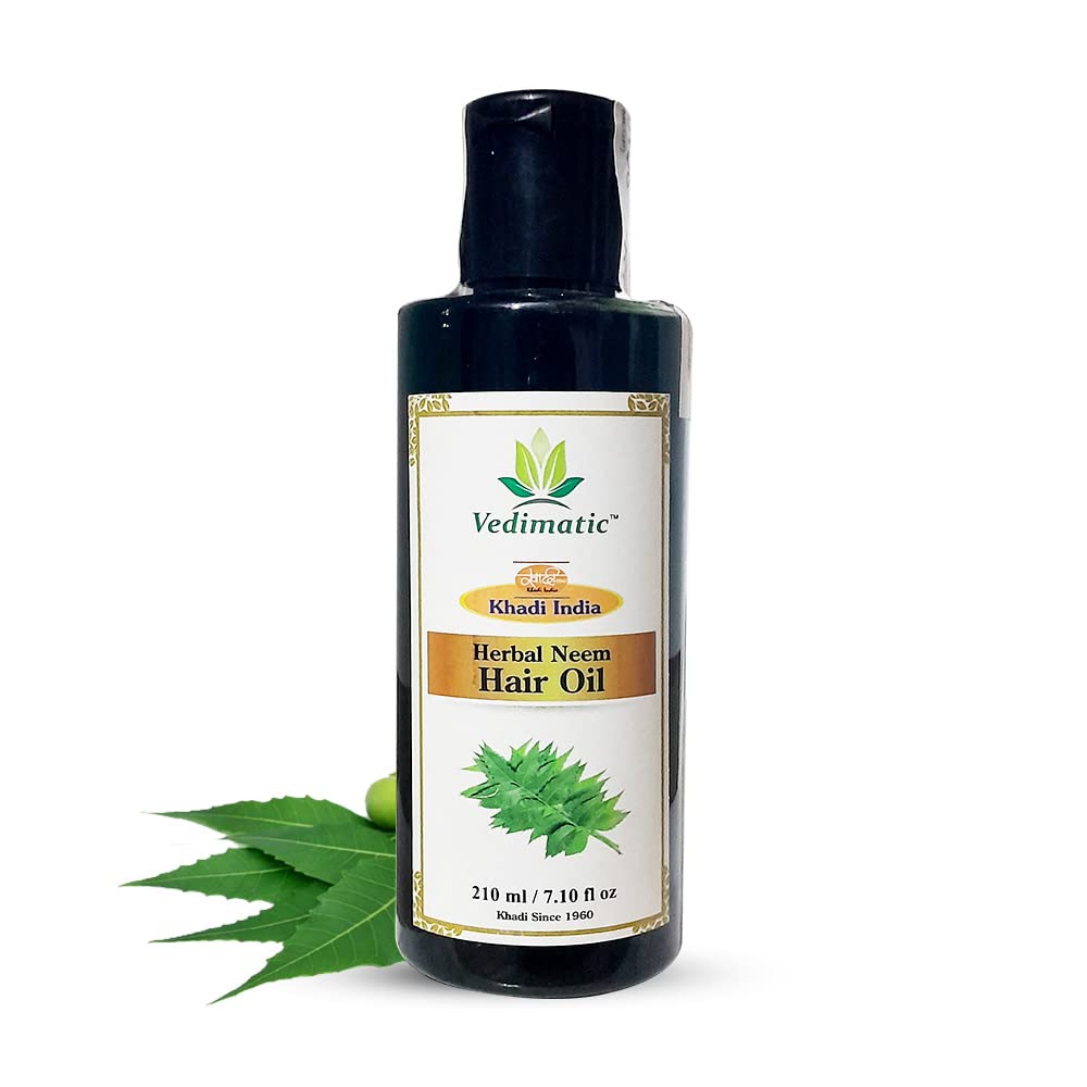 Organic Neem Hair Oil for Hair Growth & Scalp Care - 210ml | Natural Ayurvedic Treatment for Dandruff, Dry Scalp & Hair Loss | Perfect for Daily Hair Care & Massage