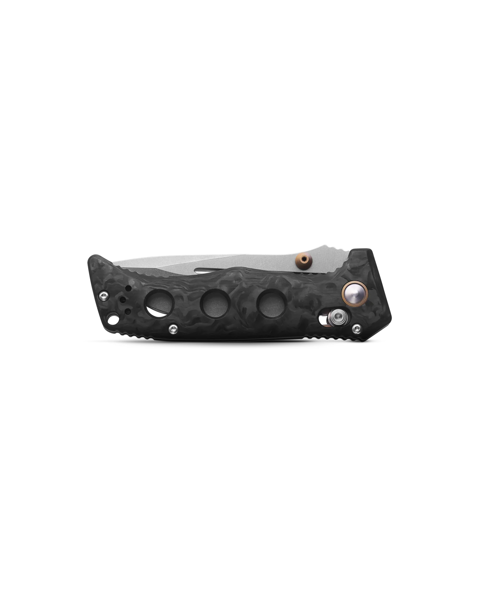 Benchmade Mini Adamas 273-03 AXIS Lock Folding Knife - MagnaCut Satin Plain Blade, Marbled Carbon Fiber Handles - EDC, Outdoor, Camping, Survival, Tactical Use