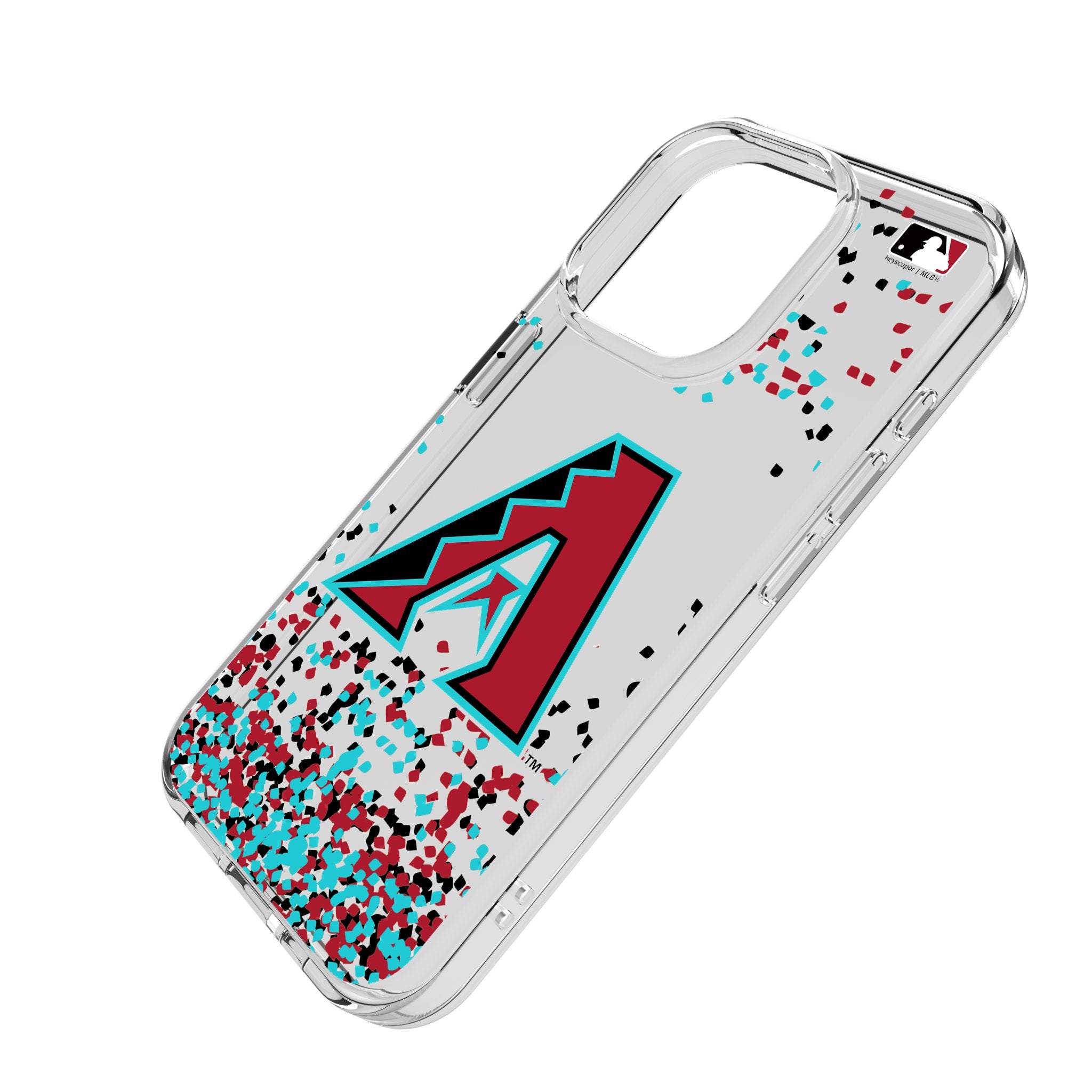Arizona Diamondbacks Confetti Clear Phone Case for Apple iPhone 14/13/12/11 Pro Max - Shatterproof Protective Cover for Baseball Fans - Perfect for Games, Parties & Daily Use