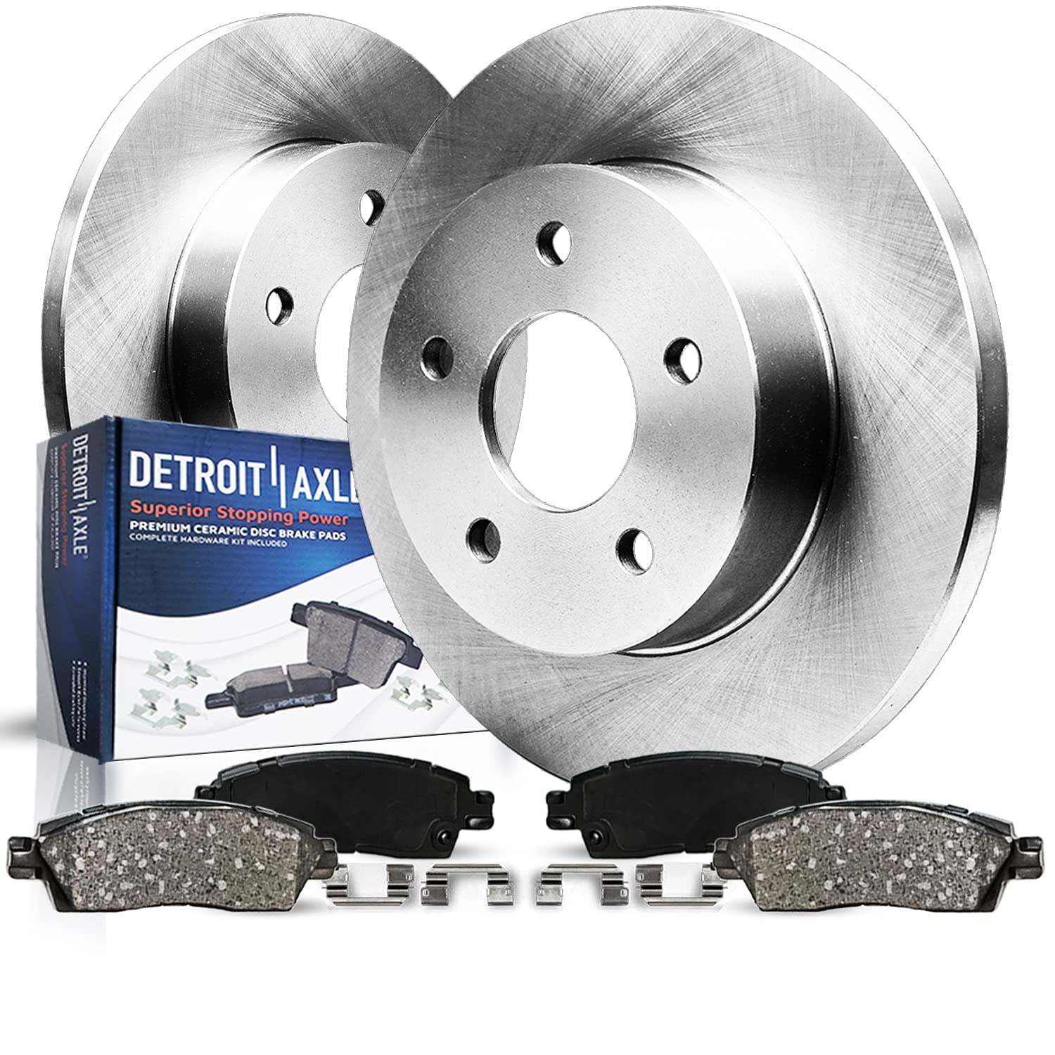Detroit Axle Rear Brake Kit - Compatible with 2005-2010 Jeep Grand Cherokee & 2006-2010 Commander | Includes Brake Rotors & Ceramic Brake Pads | Durable Replacement for 2007 2008 2009 Models | Perfect for Off-Roading, Daily Commuting & Heavy-Duty Towing
