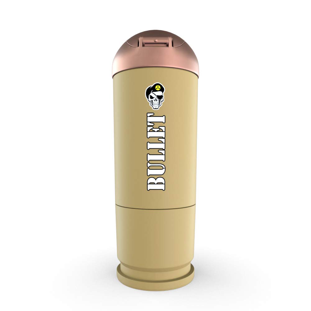 Battle Shakers Bullet Shaker Cup - 20oz Military Themed Protein Shaker Bottle | Leak-Proof Design with Storage Compartment | Perfect for Protein Powder, Pre-Workout & Supplements | Gym, Fitness & Outdoor Use | Durable & Dishwasher Safe