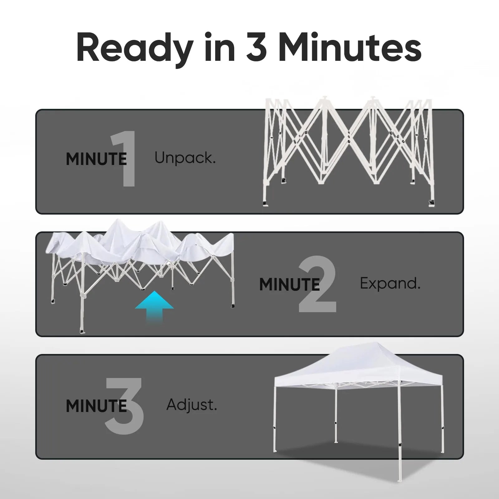 Heavy Duty Commercial Pop Up Canopy Tent - Waterproof Instant Shelter for Outdoor Events, Parties, Markets & Camping
