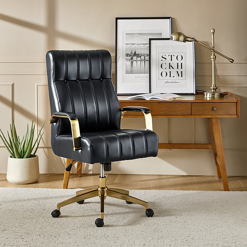 Premium Conelius Leather Ergonomic Executive Office Chair - High Back Adjustable Swivel Chair with Lumbar Support for Home & Office Workspace, Perfect for Long Hours Sitting Comfort