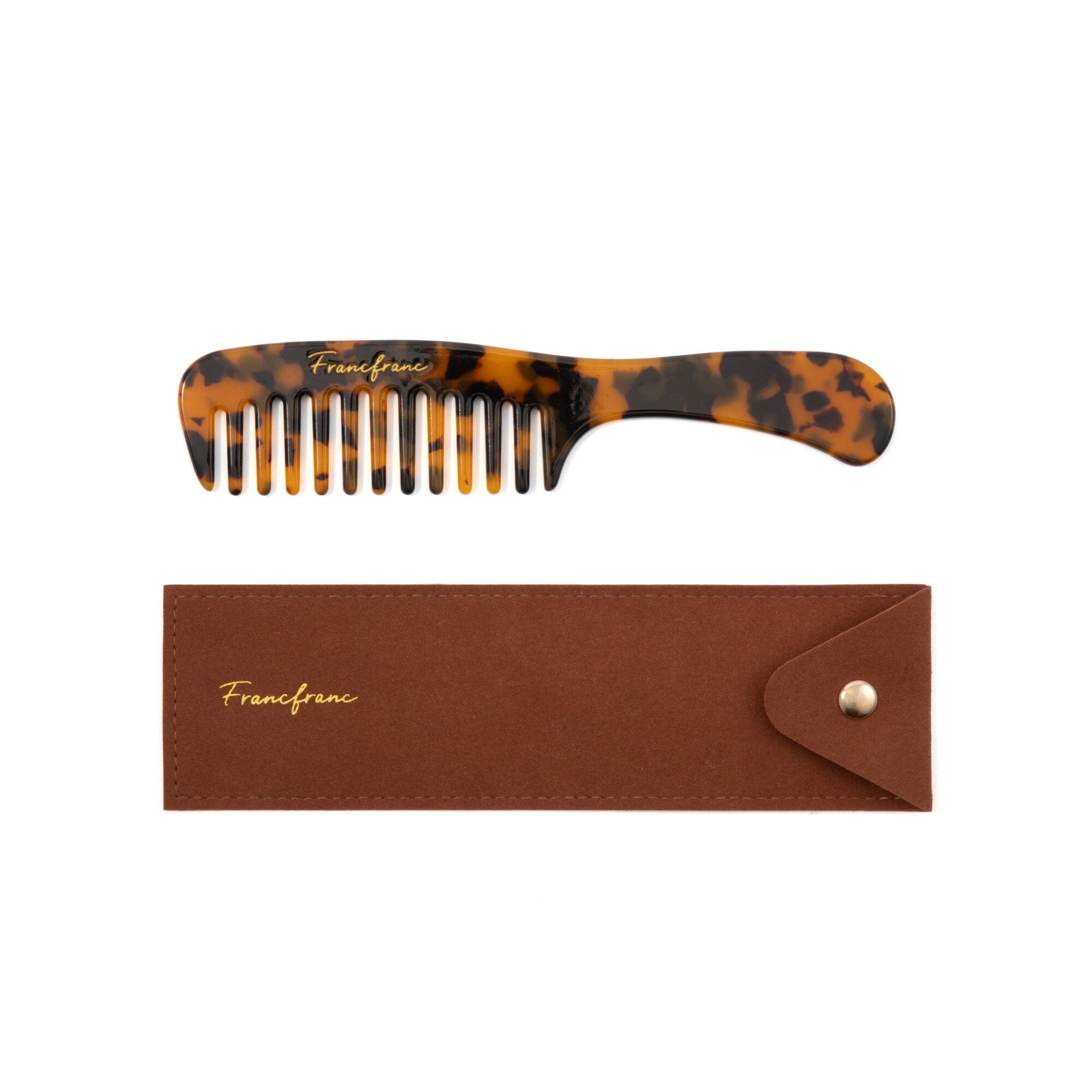 Compact Travel Comb with Pouch - Portable Hairbrush for Men & Women, Brown - Perfect for On-the-Go Grooming, Travel, Gym & Everyday Use