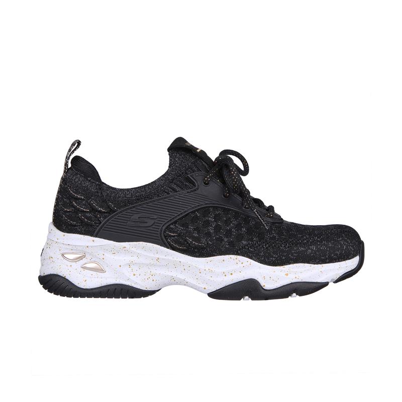D'LITES 4.0 Sneakers - Black/Gold Women's Fashion Running Shoes for Casual Wear & Gym Workouts