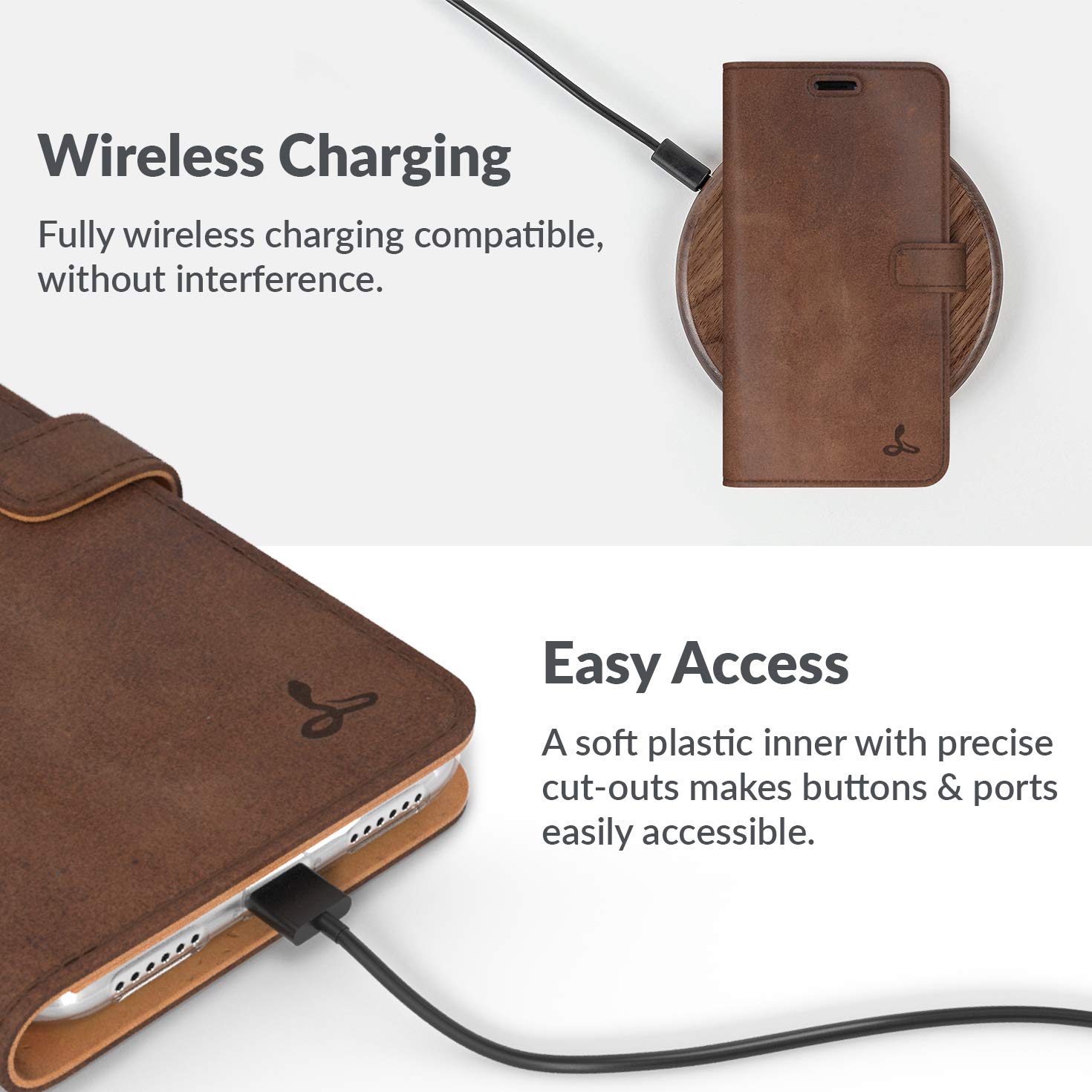 Vintage Genuine Leather iPhone XR Wallet Case - Flip Folio Cover with Card Holder & Viewing Stand | Real Leather Phone Case for Men & Women | Perfect for Business, Travel & Everyday Use (Brown)