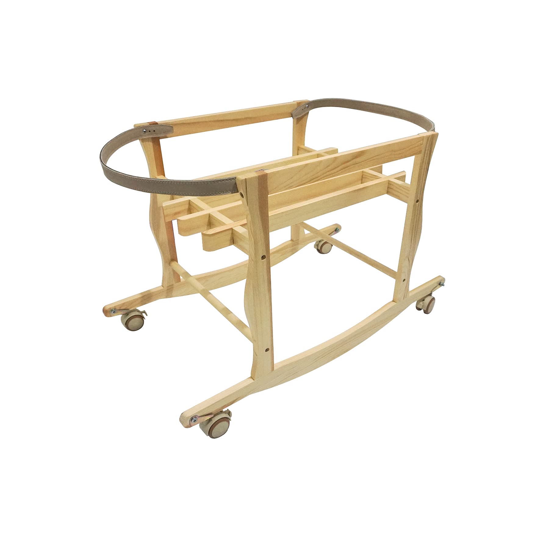 ECOADE Natural Wood Moses Basket Stand & Rocker - Portable Baby Crib for Nursery, Bedroom, or Travel - Safe & Sturdy Infant Sleeping Solution