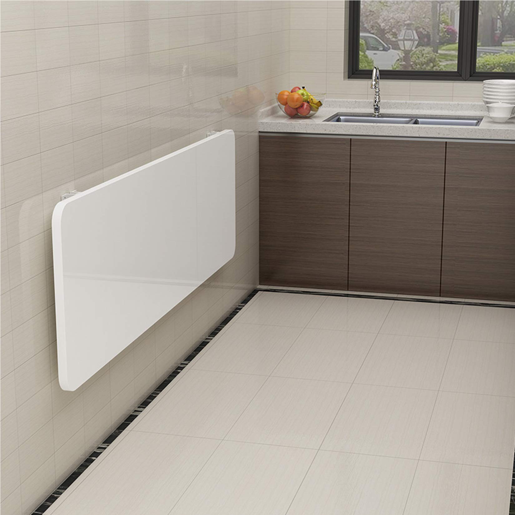 Wall Mounted Table - Space Saving Multifunctional Wall-Mounted Desk for Kitchen, Dining, Kids Room & Home Office - White (19 Sizes: 70x30cm/28x12in) - Perfect for Small Spaces, Apartments & Dorm Rooms