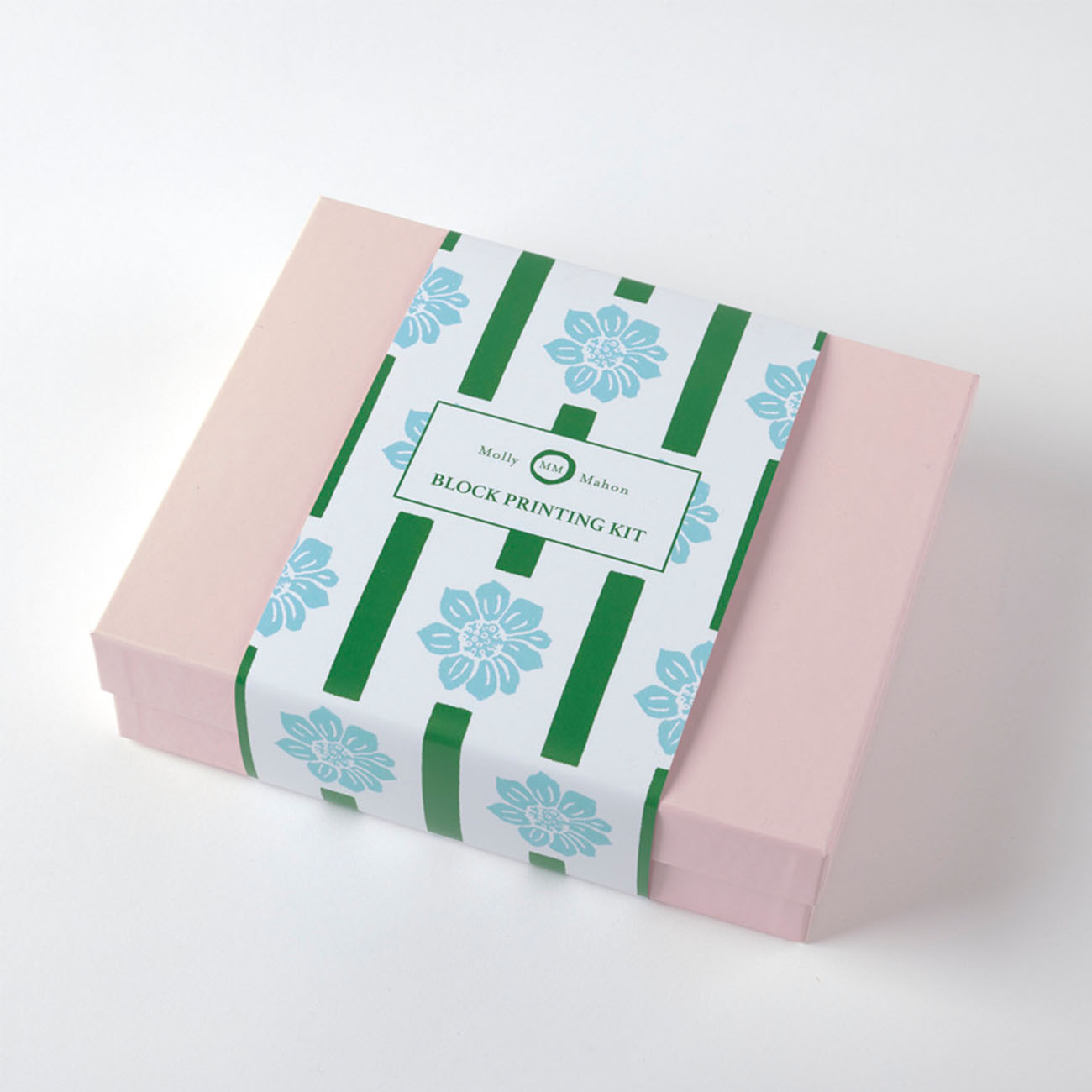 Block Printing Kit for DIY Tea Towels - Ruthie Stripe Design in Aqua Green | Perfect for Handmade Kitchen Decor & Unique Gift Ideas