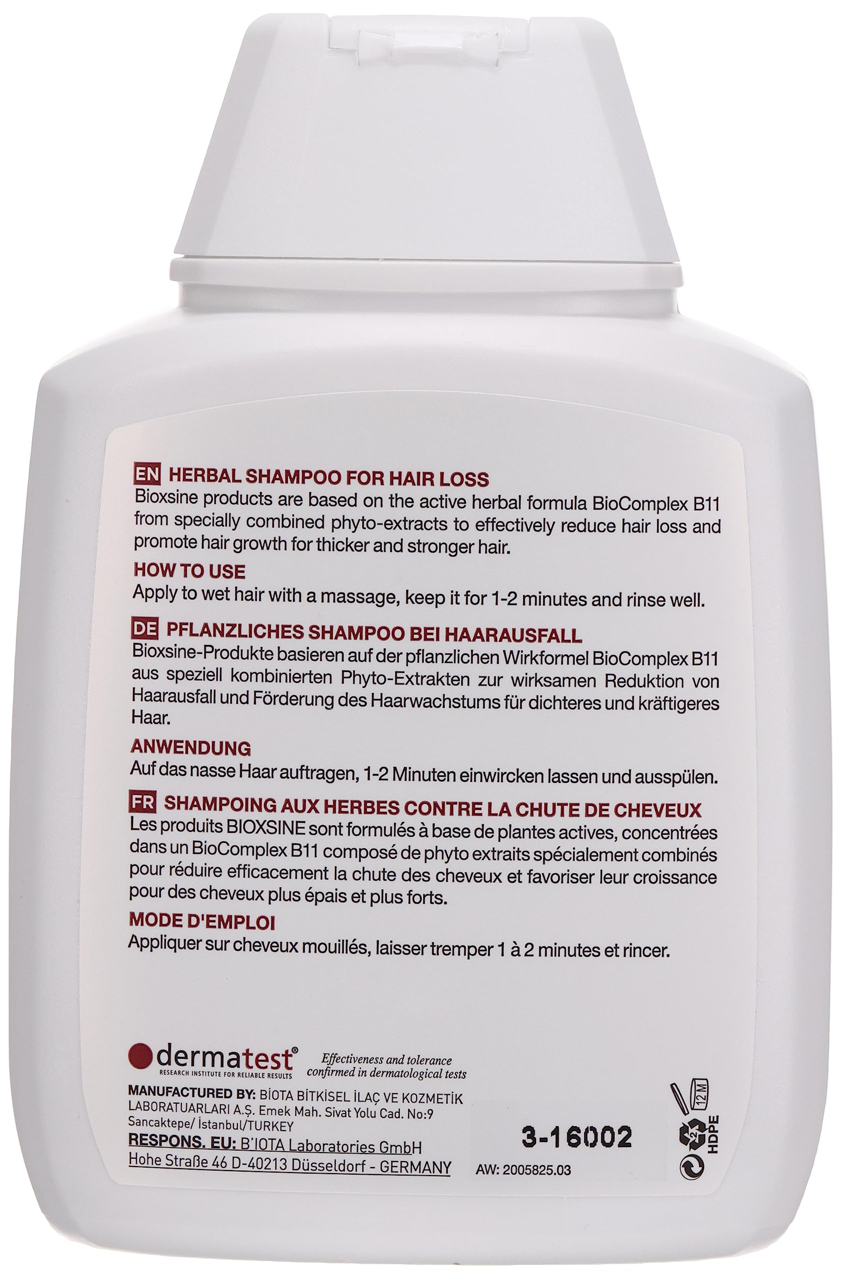 Bioxsine Herbal Shampoo for Hair Loss Treatment - Natural Hair Growth Shampoo for Women & Men with Normal to Dry Hair - 300ml Clinically Proven Formula | Stimulates Hair Growth & Reduces Thinning for Healthier Looking Hair