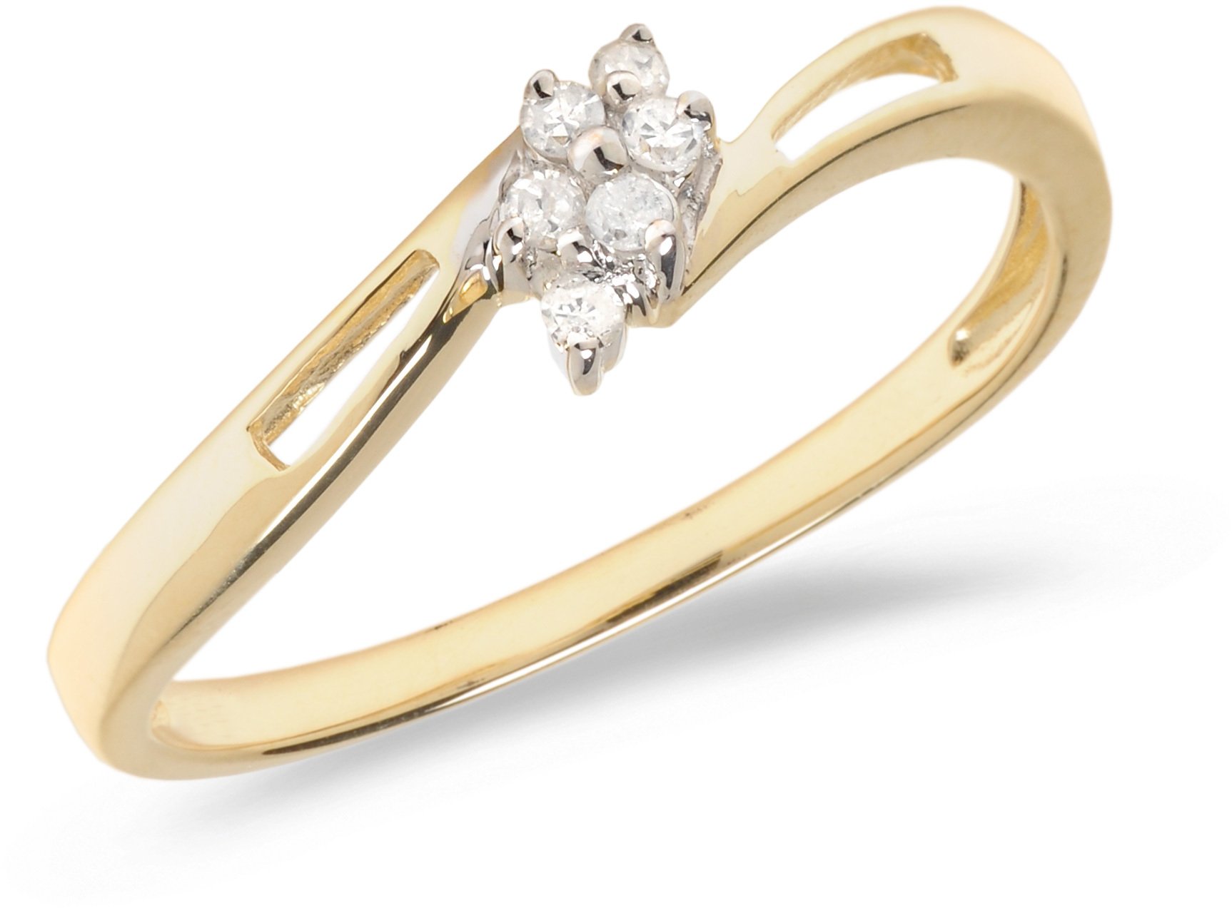 10K Yellow Gold Diamond Cluster Ring for Women - Elegant Wedding, Engagement & Anniversary Jewelry Gift - Perfect for Bridal, Party & Special Occasions