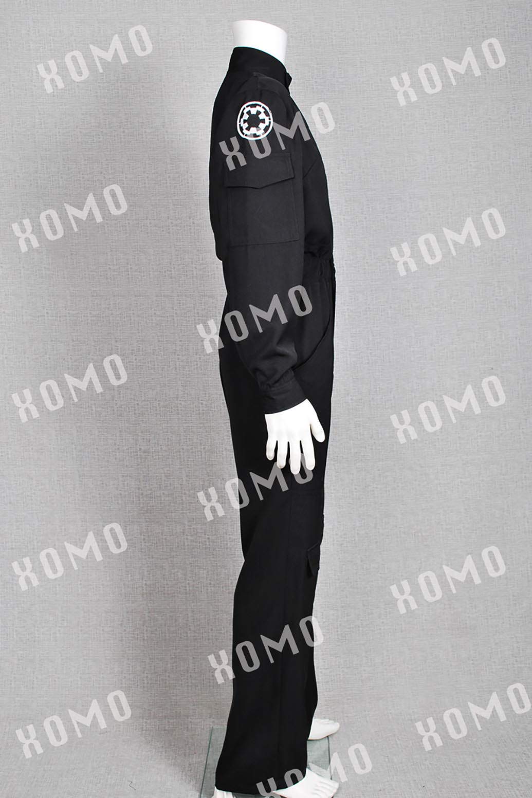 XOMO Imperial Flightsuit Cosplay Costume - Black Military Uniform Jumpsuit for Star Wars, Halloween & Cosplay Events - Premium Quality Adult Costume for Movie Fans & Collectors