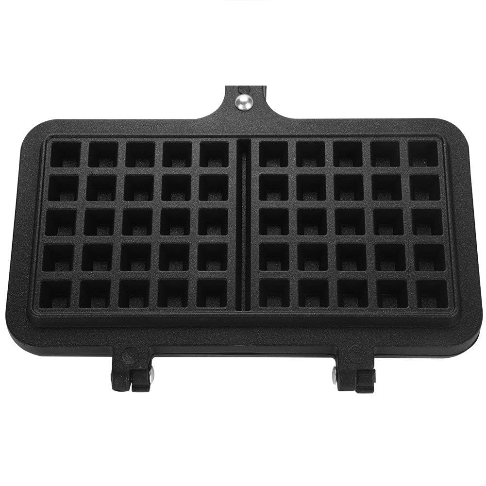 Cast Iron Belgian Waffle Maker - Non-Stick Double Mini Waffle Iron Pan for Breakfast, Snacks & Desserts (8.5