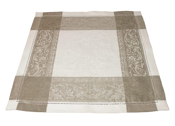 Luxury 100% Woven Jacquard Dinner Napkins Set of 6 - Beige & White French Home Linen for Special Occasions | Elegant Table Setting for Weddings, Dinner Parties & Fine Dining