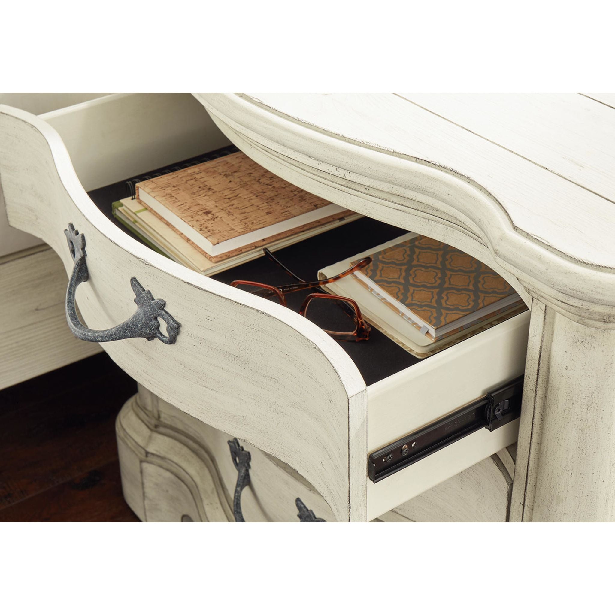 Arlendyne Nightstand - Antique White Finish Bedside Table with Drawer | Perfect for Bedroom, Guest Room, or Nursery Storage