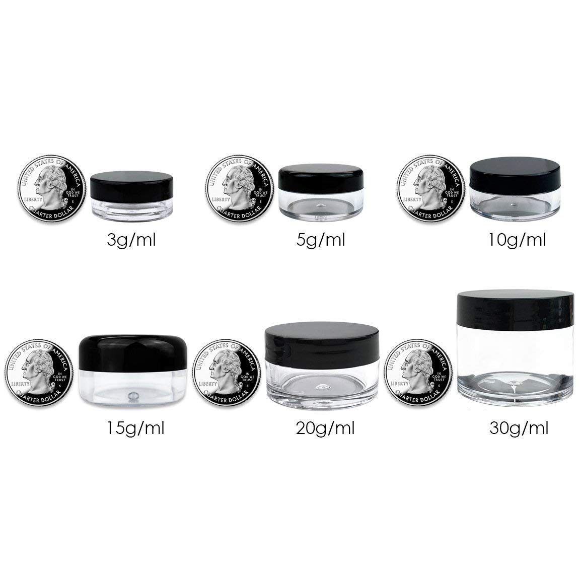 Beauticom 20g/20ml Clear Acrylic Round Jars with Black Lids - 936 Pieces Bulk Set for Lip Balm, Cream, Makeup, Cosmetics, Samples & Ointments | Perfect for DIY Beauty Products, Travel Containers & Small Batch Packaging