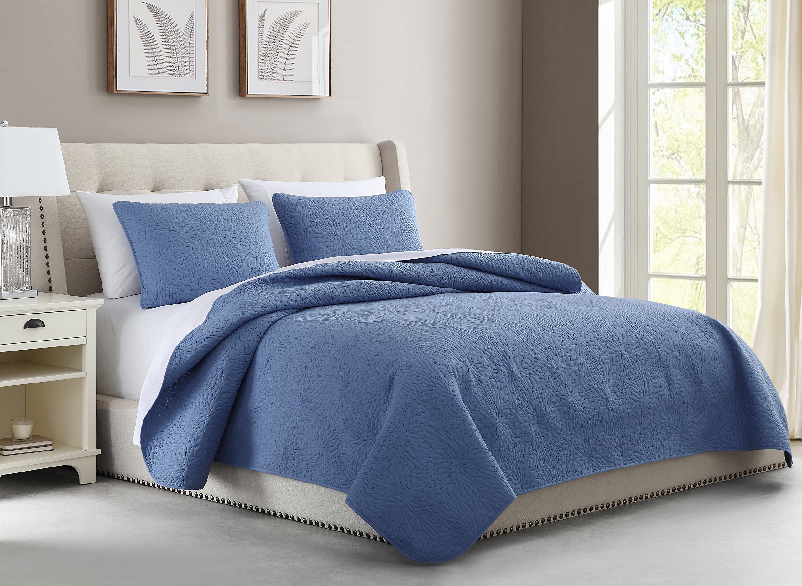 Premium Aidee Bed Cover for Full/Queen Size Beds - Soft & Breathable Blue Bedding Set - Perfect for Home, Guest Room, and Hotel Use