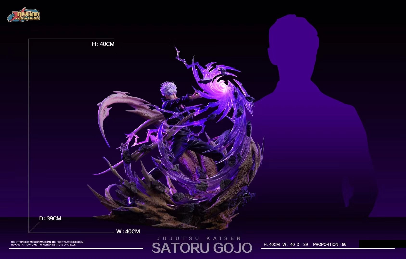 Qi Yuan Studio Satoru Gojo Anime Figure - Jujutsu Kaisen Collectible for Fans, Home Decor, and Gift Giving