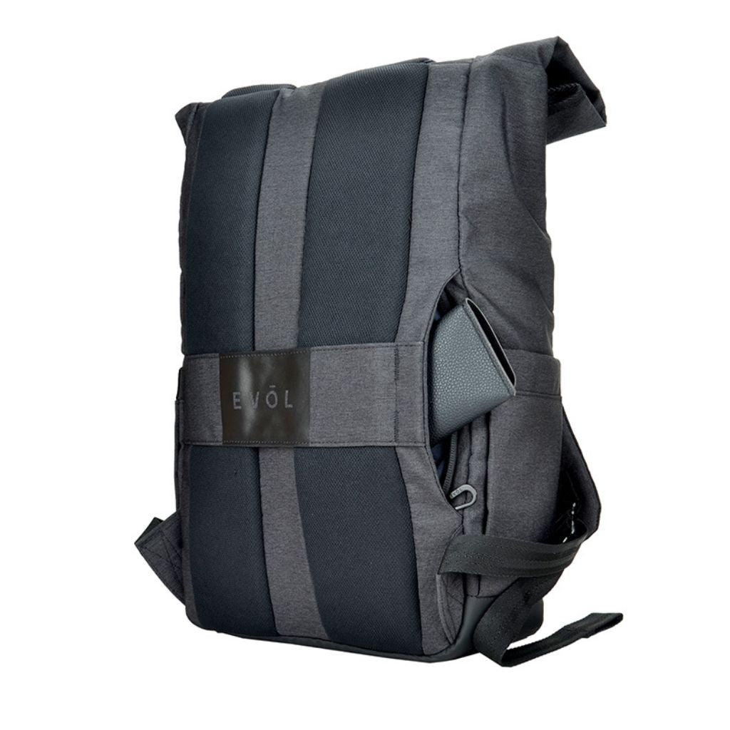 Evol Hampton 15.6 Inch Laptop Business Backpack - Durable Charcoal Grey Laptop Bag for Work, Travel & School | Fits 15-16 Inch Notebooks & Accessories