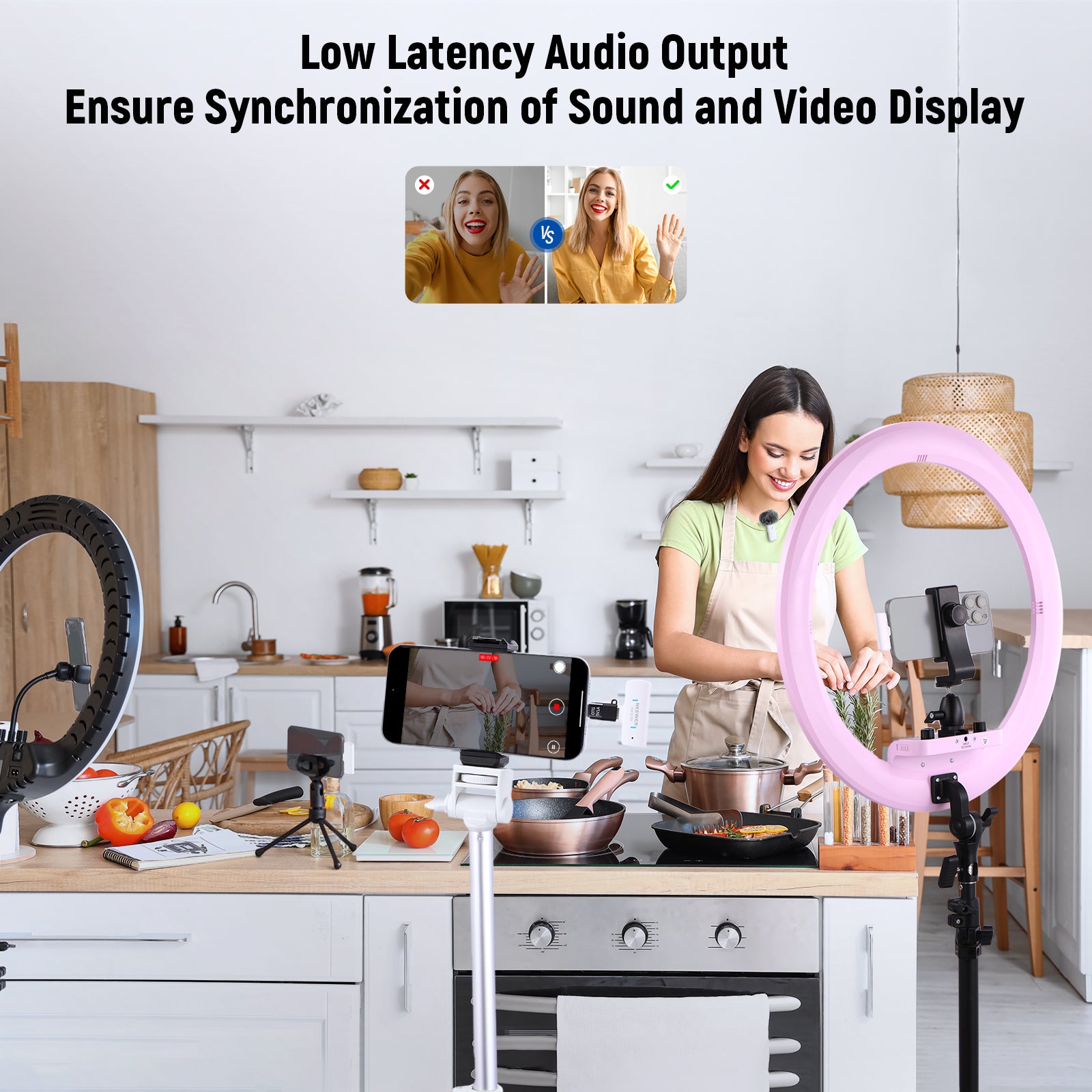 NEEWER KM20 Wireless Lavalier Microphone for Smartphones, Cameras - Type C Lapel Mic with Noise Reduction for YouTube, Vlogging, Interviews, Live Streaming